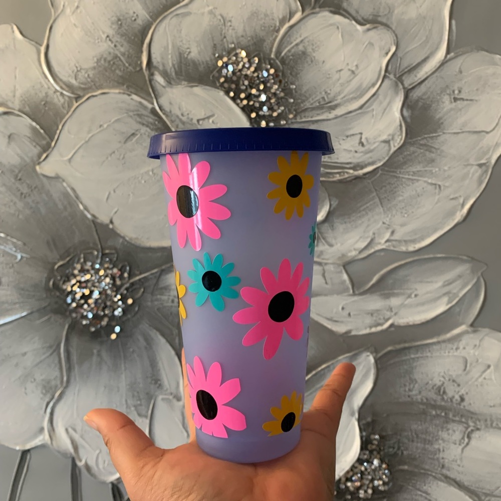 Navy blue Daisy tumbler